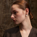 Load image into Gallery viewer, Earrings Aura Pearl – Classic Round Studs with Zircon Shine
