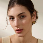 Load image into Gallery viewer, Earrings Fiore Irregular – Sculpted Floral Metal Studs
