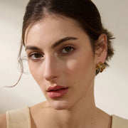 Earrings Fiore Irregular – Sculpted Floral Metal Studs