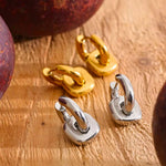 Load image into Gallery viewer, Textured Square Hoop Earrings