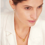 Load image into Gallery viewer, Necklace Heart Doré - Textured Heart Pendant on 18K Gold Choker
