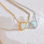 Load image into Gallery viewer, Opaline Heart Glow Necklace
