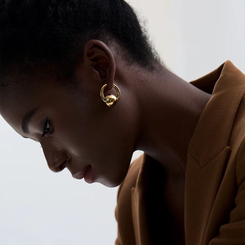 Orelia Sphere Hoop Earrings