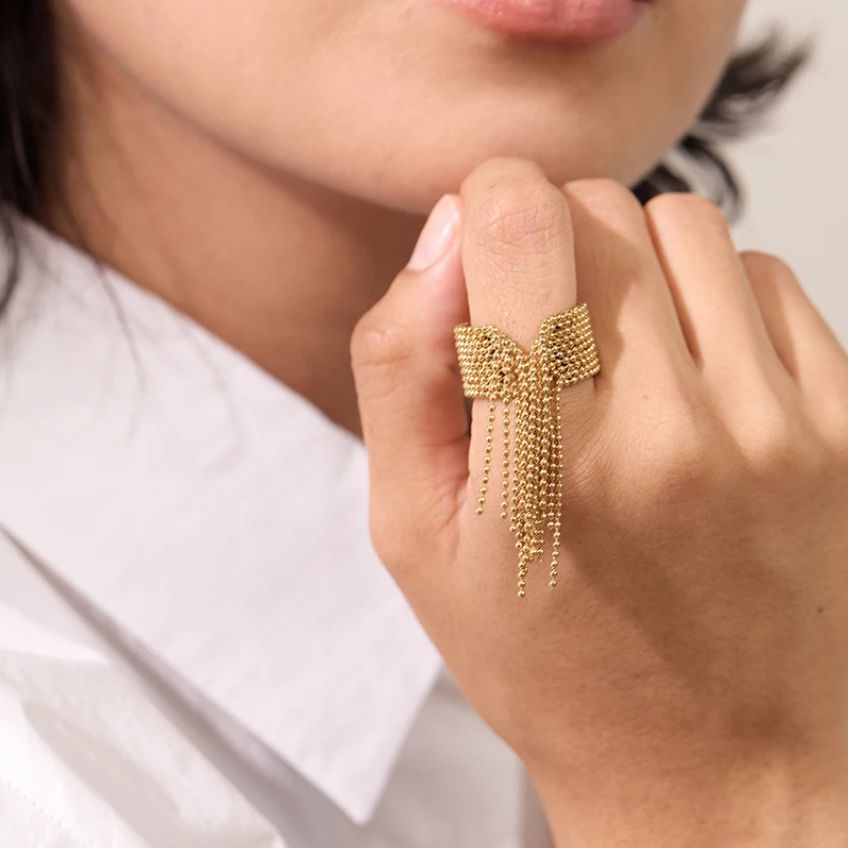 Sorella Chain Tassel Ring