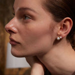 Load image into Gallery viewer, Earrings Lumi Mini – Small Pearl Studs in Gold or Platinum Finish
