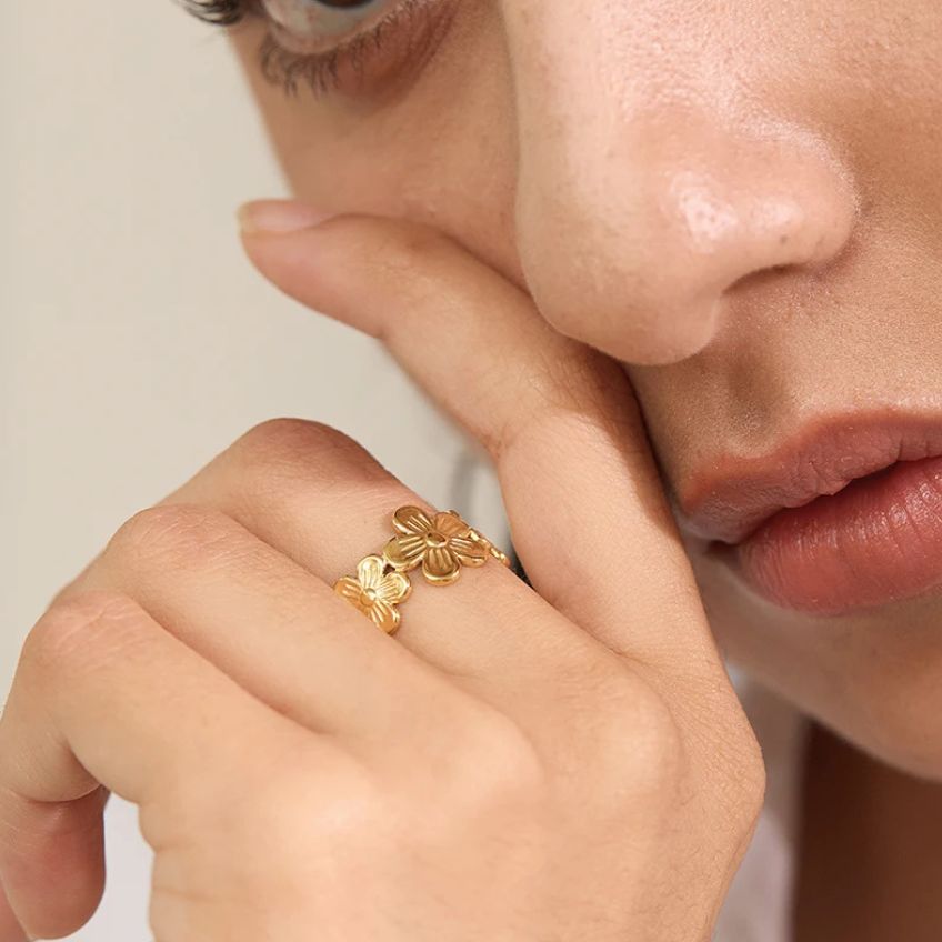 Florette Adjustable Flower Ring