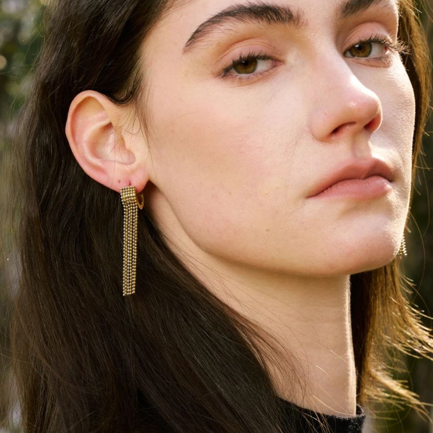 Navira Chain Tassel Earrings