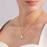 Load image into Gallery viewer, Necklace Papillon Lumi – Shell &amp; Zircon Butterfly Pendant
