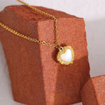 Load image into Gallery viewer, Stainless Steel Heart &amp; Shell Pendant Necklace
