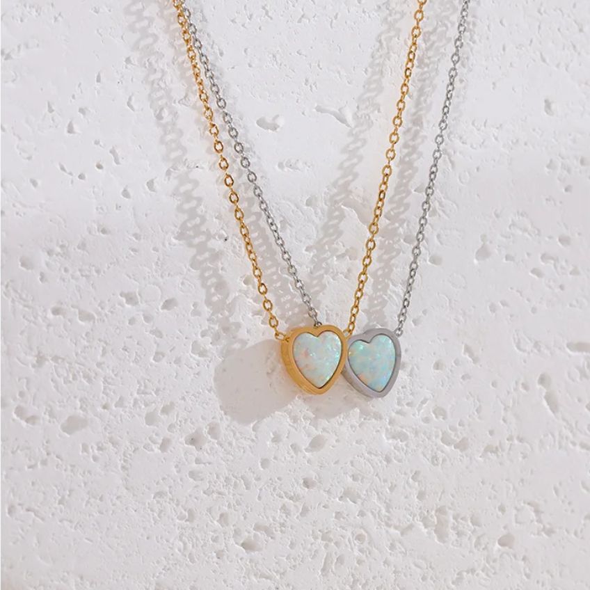 Opaline Heart Glow Necklace