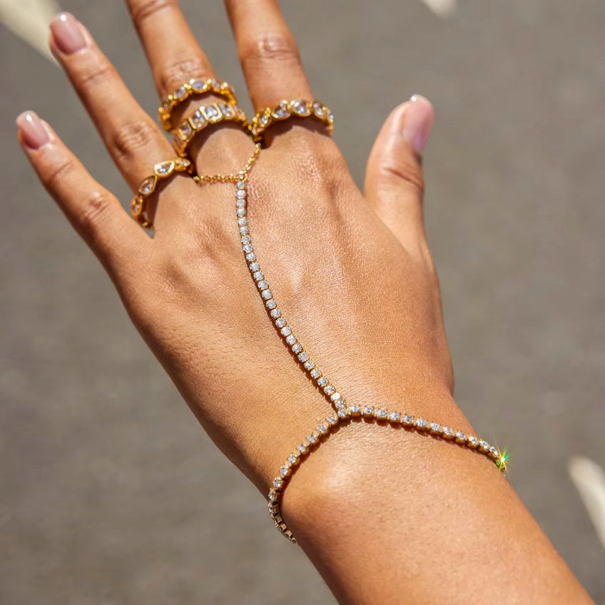 White Zircon Link Bracelet