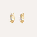 Load image into Gallery viewer, Earrings Aurea Curve – U-Shaped Hoops with Zirconia &amp; Sterling Silver Post
