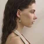 Load image into Gallery viewer, Pearl Geometry Hoops
