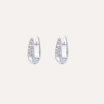 Load image into Gallery viewer, Earrings Aurea Curve – U-Shaped Hoops with Zirconia &amp; Sterling Silver Post
