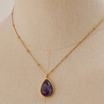 Load image into Gallery viewer, Verdelle Gemstone Drop Necklace
