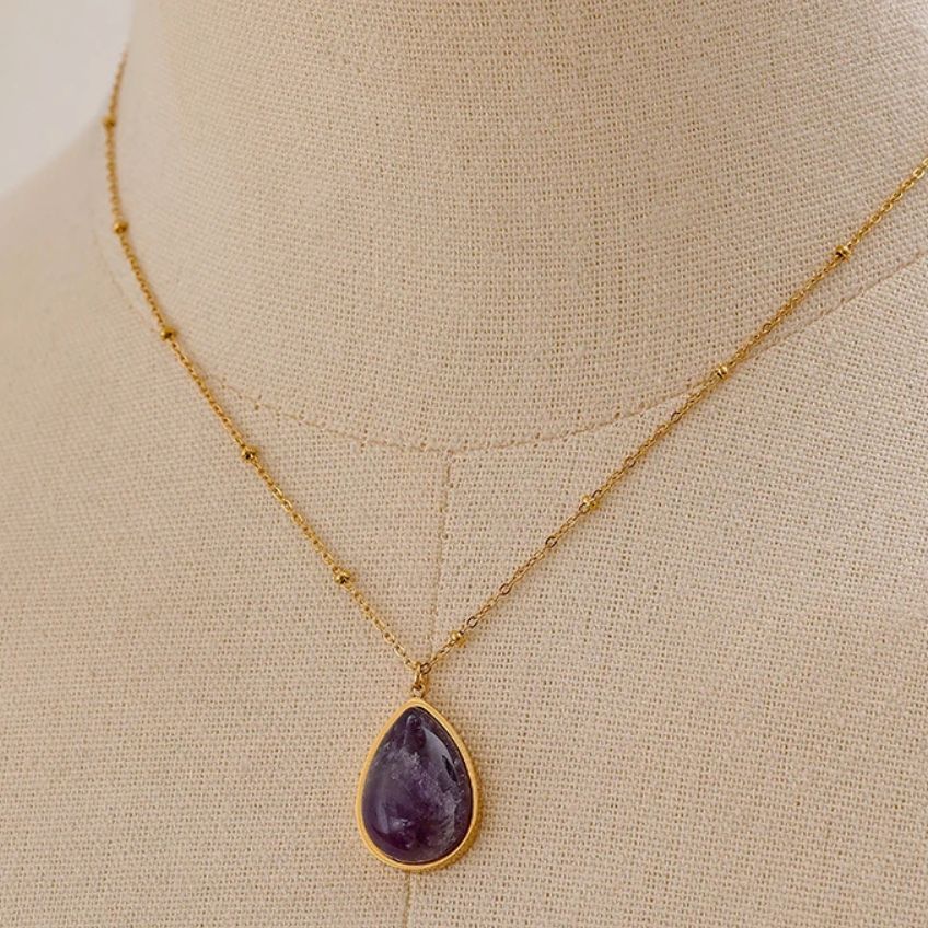 Verdelle Gemstone Drop Necklace