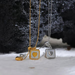 Load image into Gallery viewer, Necklace Cœur Carré  Shell Heart Pendant
