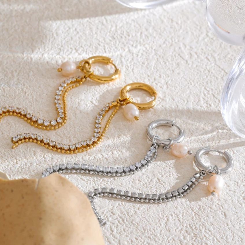 Lunelle Pearl Tassel Earrings