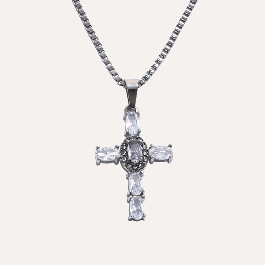 Celestine Radiant Cross Necklace