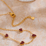 Load image into Gallery viewer, Amora Red Enamel Heart Necklace
