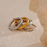 Load image into Gallery viewer, Trivelle Stacked Trio Ring Set
