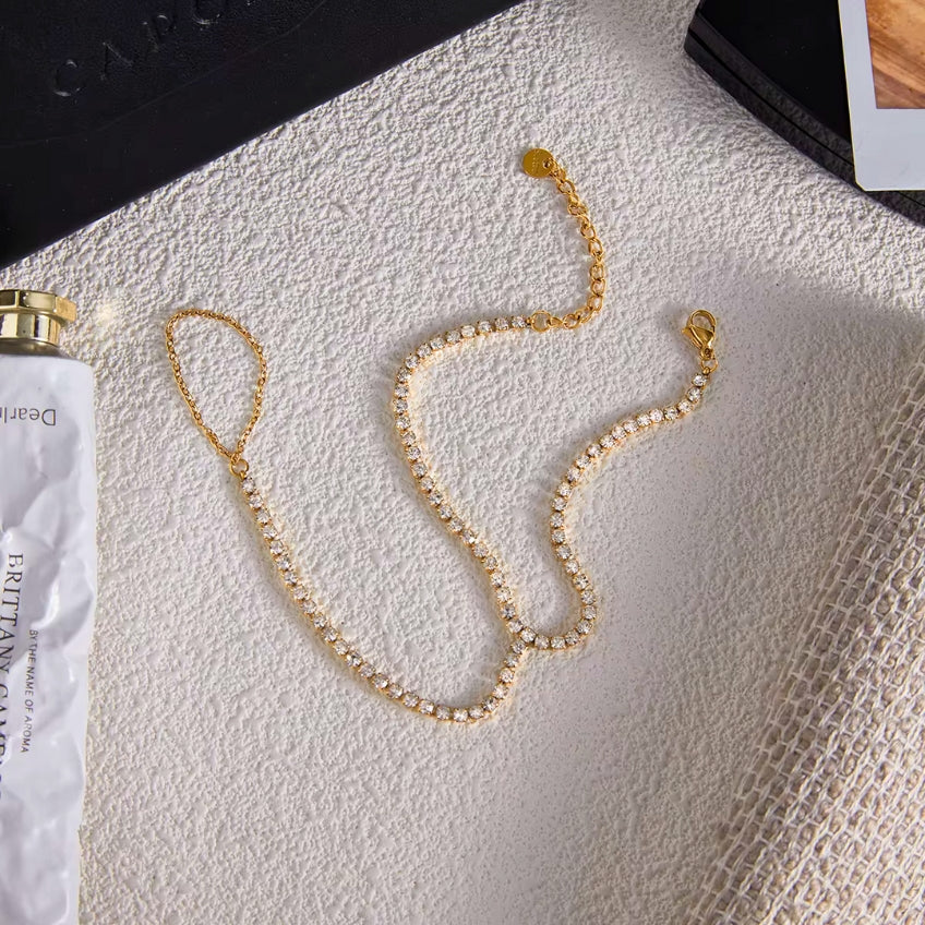 White Zircon Link Bracelet