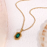 Load image into Gallery viewer, Collier Hexa Émeraude
