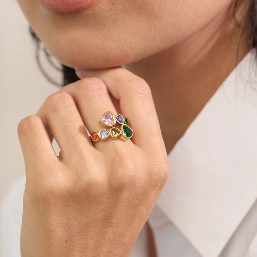 Amelisse Heart Open Ring