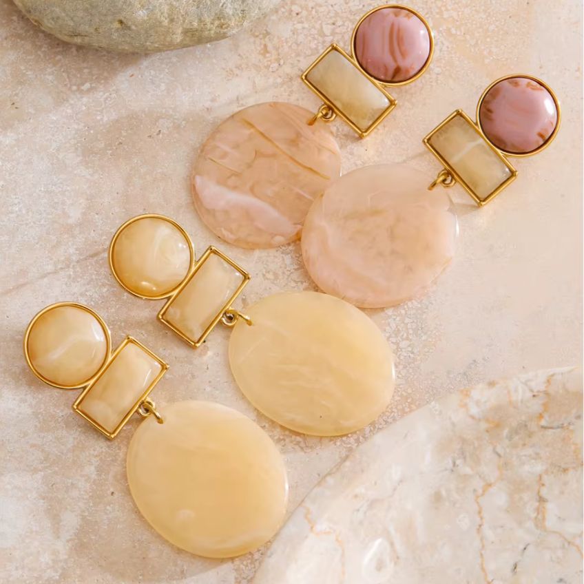 Light Resin Drop Earrings