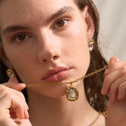 Rectangular Zircon Jewelry Set