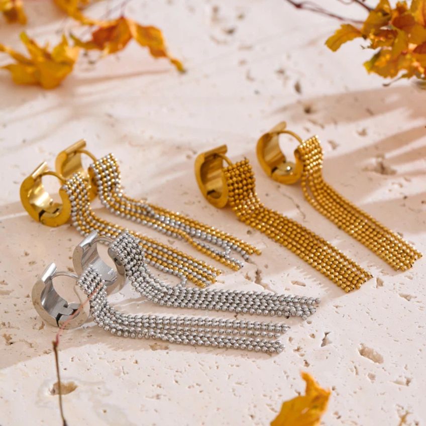 Navira Chain Tassel Earrings