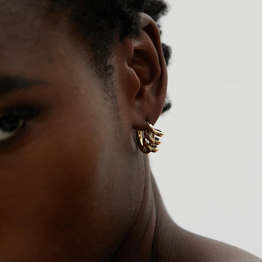 Solvène Twisted Hoop Earrings