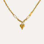 Load image into Gallery viewer, Necklace Heart Doré - Textured Heart Pendant on 18K Gold Choker
